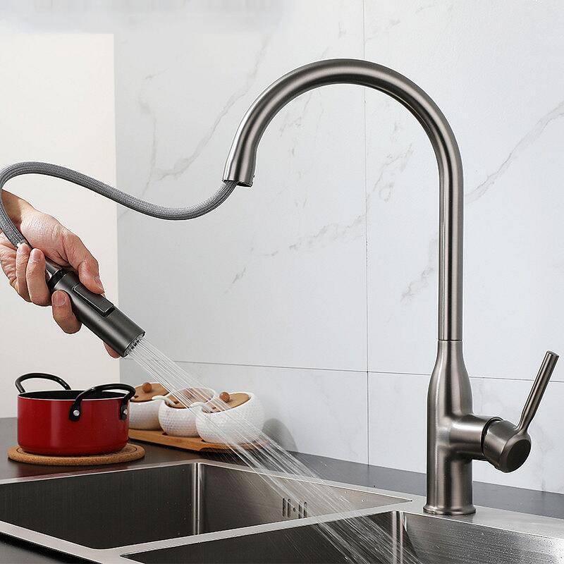 Wholesale Guanyin Bottle Pull-Out Hot and Cold Sink Faucet Stretch Household Sink Sink Faucet Nozzle