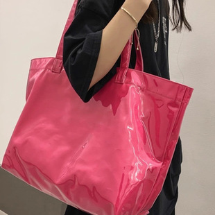 Manufacturer Customized Cotton Spliced ​​Pvc Canvas Bag Transparent Beach Bag Large Capacity Tote Bag with Customizable Logo