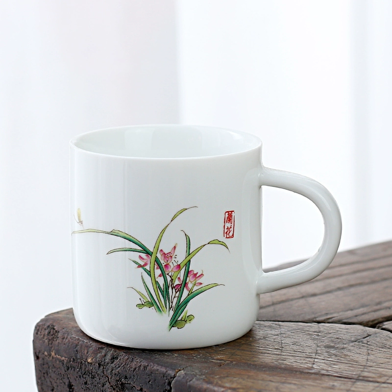 1VPK белая porcelain чашка чая керамическая для мастера чая, подождав, чтобы использовать резинку против ожогов, 6 установленных бокалов