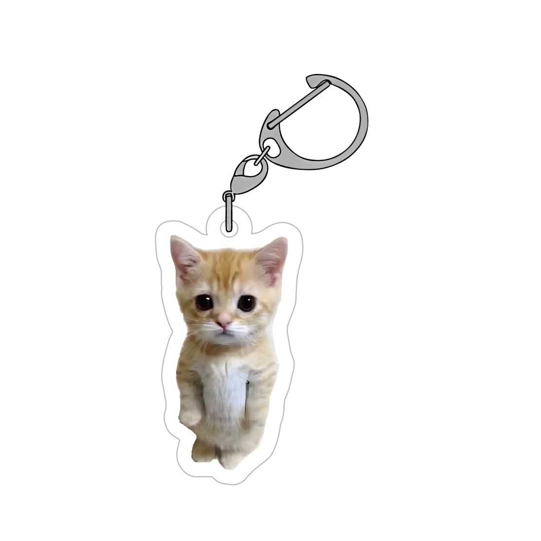Lindo gato feliz, gato plátano, personalidad de nicho, colgante acrílico de alto valor, llavero de talla de arena, regalo image 7