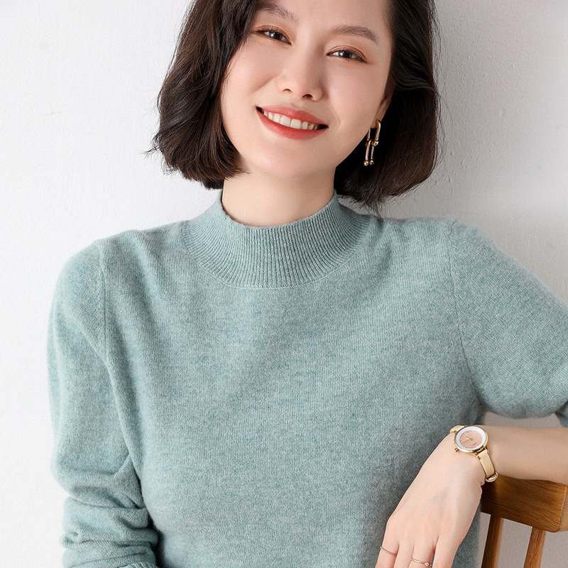 Woolen sweater, short knitted set, high collar, oversize