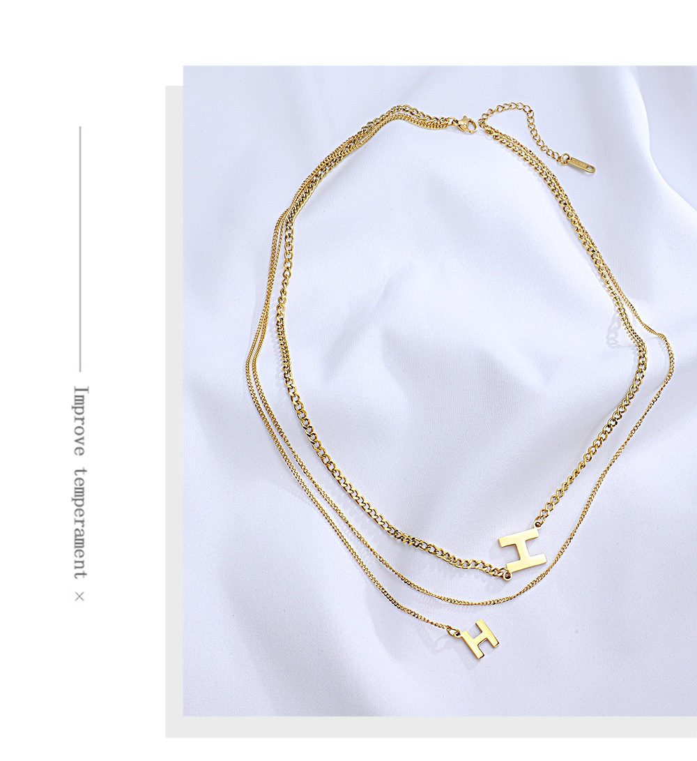 Letter  Style Stainless Steel Titanium Steel Pendant Necklace Wholesale display picture 2