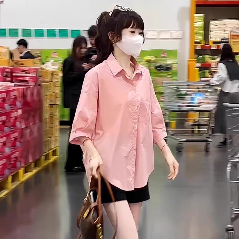 早秋装小衫休闲白衬衫女上衣初秋款新款2025爆韩系衬衣高级感寸衫|undefined
