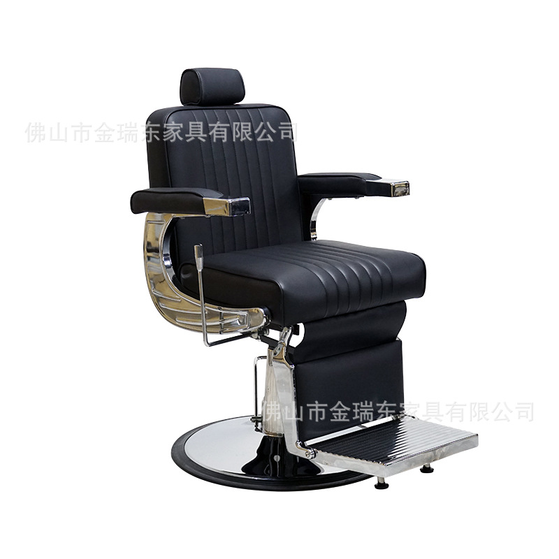 Comercio exterior silla de barbería negra moderna silla de salón de cuero silla giratoria elevable silla barber