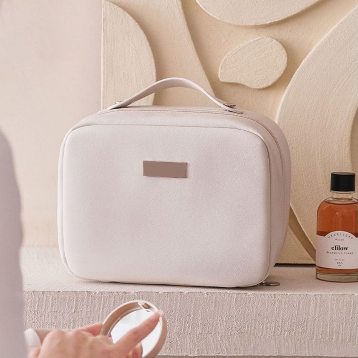 2023 nueva caja cuadrada pequeña bolsa de cosméticos bolsa de almacenamiento de cosméticos de doble capa de gran capacidad bolsa de almacenamiento de lavado de viaje portátil