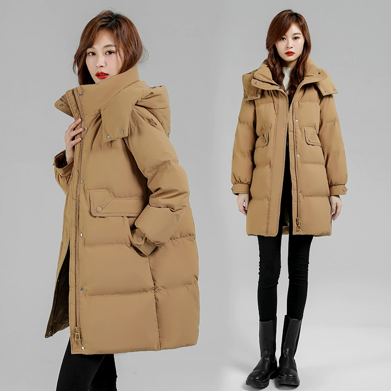 Высококачественный бренд толстый пуховик 2024 зимний женский средний длинный свободный белый утка пуховик подлинный