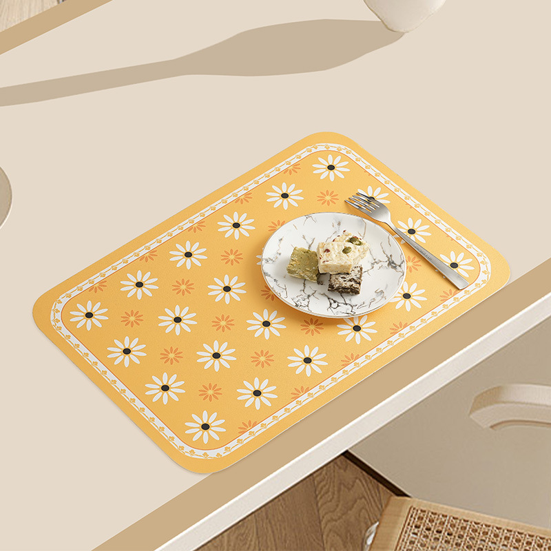 Nuevo mantel de cuero impermeable ligero de lujo anti-escaldado antideslizante mantel occidental retro resistente a las manchas aislamiento térmico tazón placa estera posavasos desechables