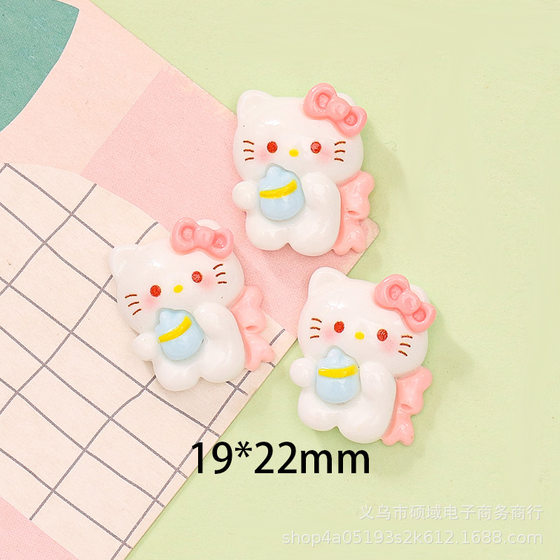 Cute Cartoon Riding Trojan Horse Cat DIY Cream Glue Phone Case Keychain Hairpin Shoe Buckle Material Resin Jewelry