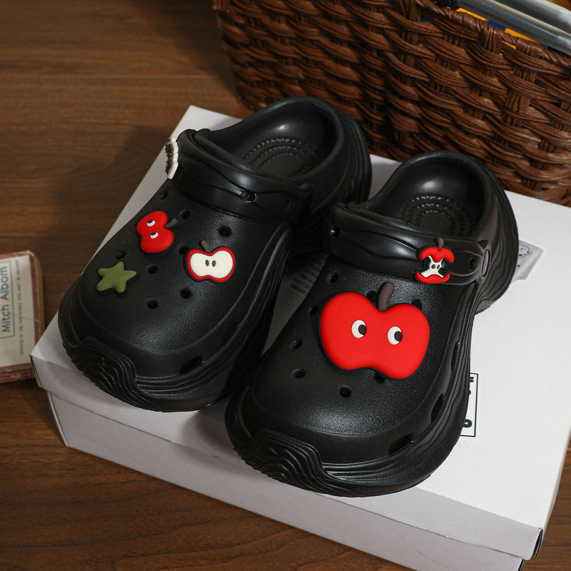 Korean-style ins-style apple clogs for women, thick-soled, height-increasing, soft-soled, non-slip sandals, accessories for outdoor wear, beach shoes wholesale Korean-style ins-style apple clogs for women, thick-soled, height-increasing, soft-soled, non-slip sandals, accessories for outdoor wear, beach shoes wholesale