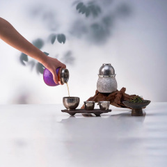 mully 摩利钛葫芦焖茶壶一壶三杯旅行茶具户外便携纯钛快客杯套组