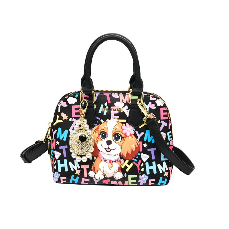 Bolsa de concha de impresión con cremallera de estilo de mujer adorable bolso de dibujos animados de dientes de conejo diseño de moda sensación de camiseta 2838 #