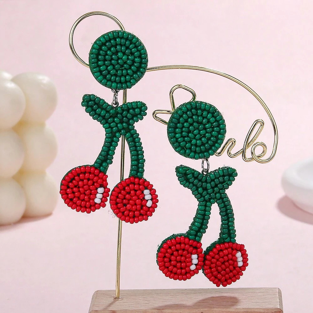 1 Pair Basic Fruit Inlay Copper Drop Earrings display picture 3