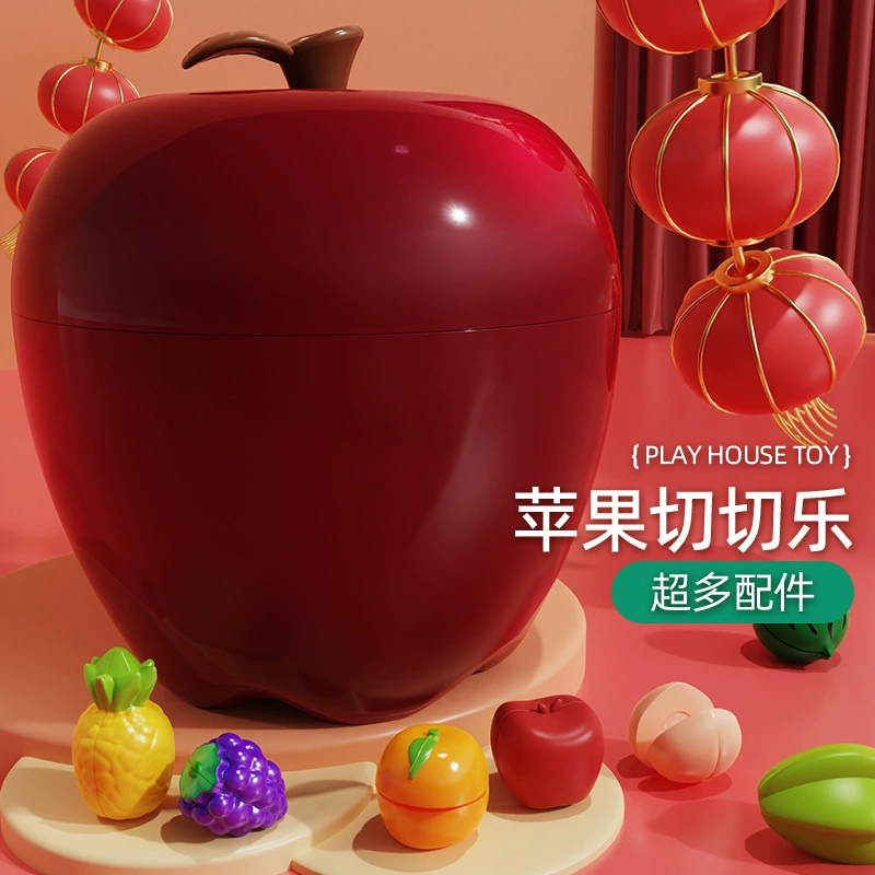 Яблоко, забавная семейная игрушка-фрукт для нарезки, набор, система хранения