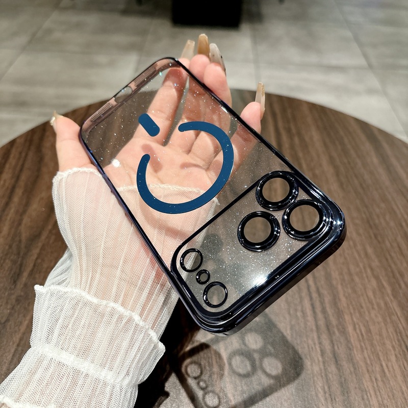 闪粉磁吸适用iPhone17ProMax手机壳苹果16PM电镀透明全包15保护套|undefined