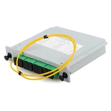 SC/APC插片式PLC1分8分光器1x8插卡式盒式FTTH光分路器光纖分纖箱