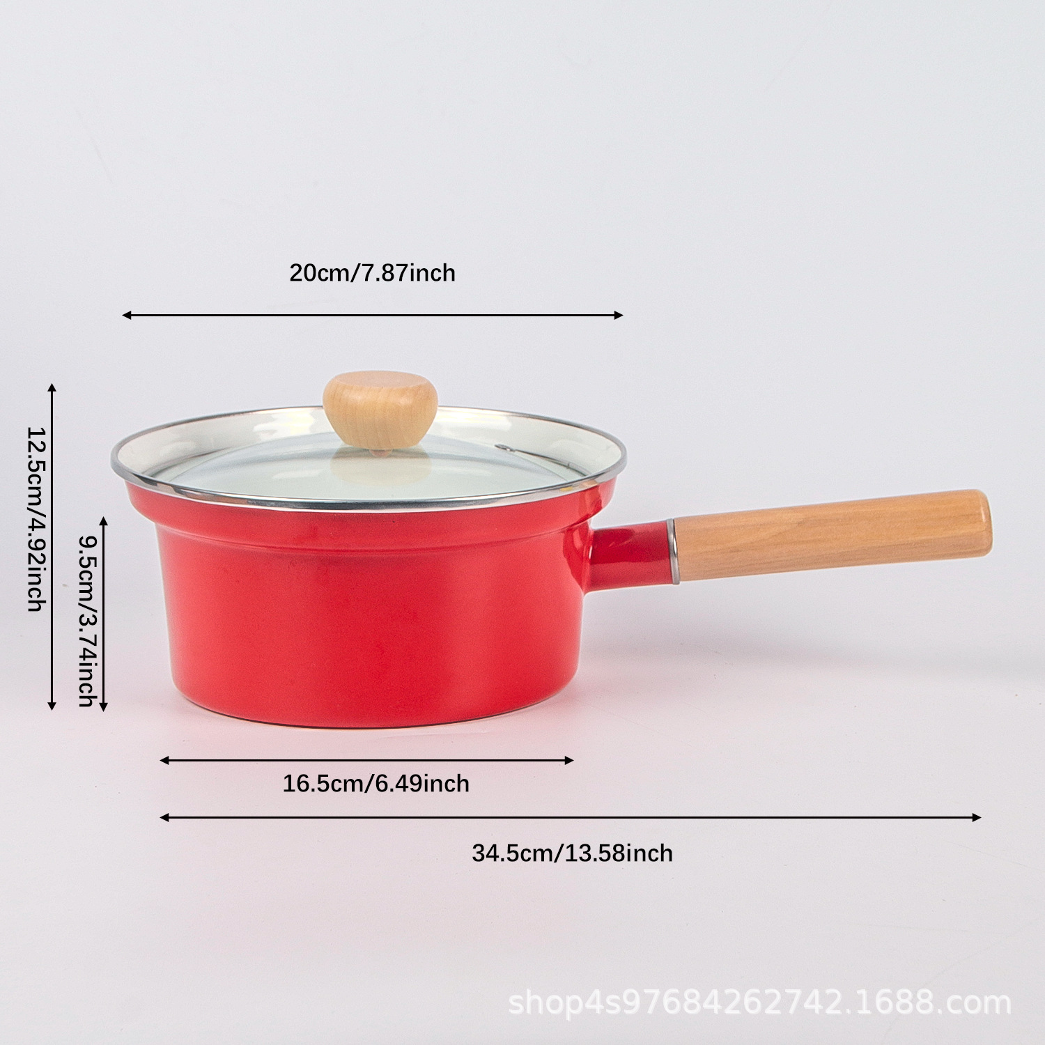 빨간색 넘침 방지 냄비 - 20cm