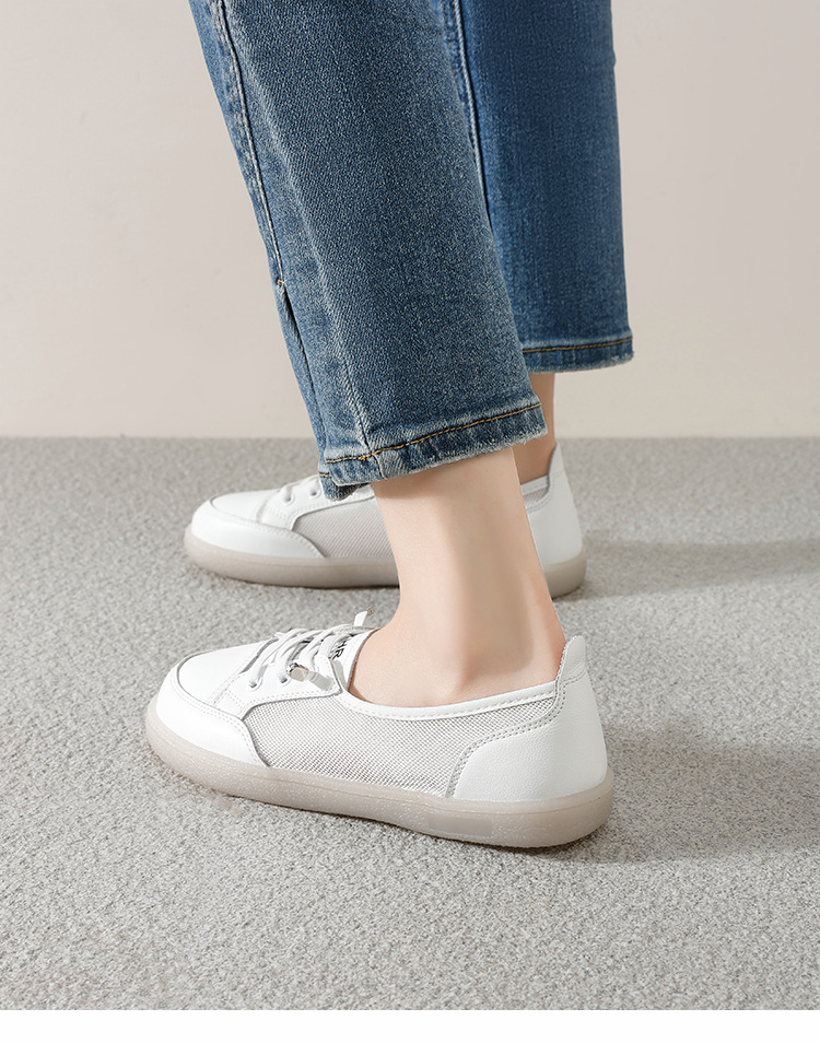 Giày sneaker nữ đế bằng phong cách Đức huấn luyện, mặt lưới thoáng khí, nhẹ, dễ phối đồ — A180E Màu be chi tiết 20
