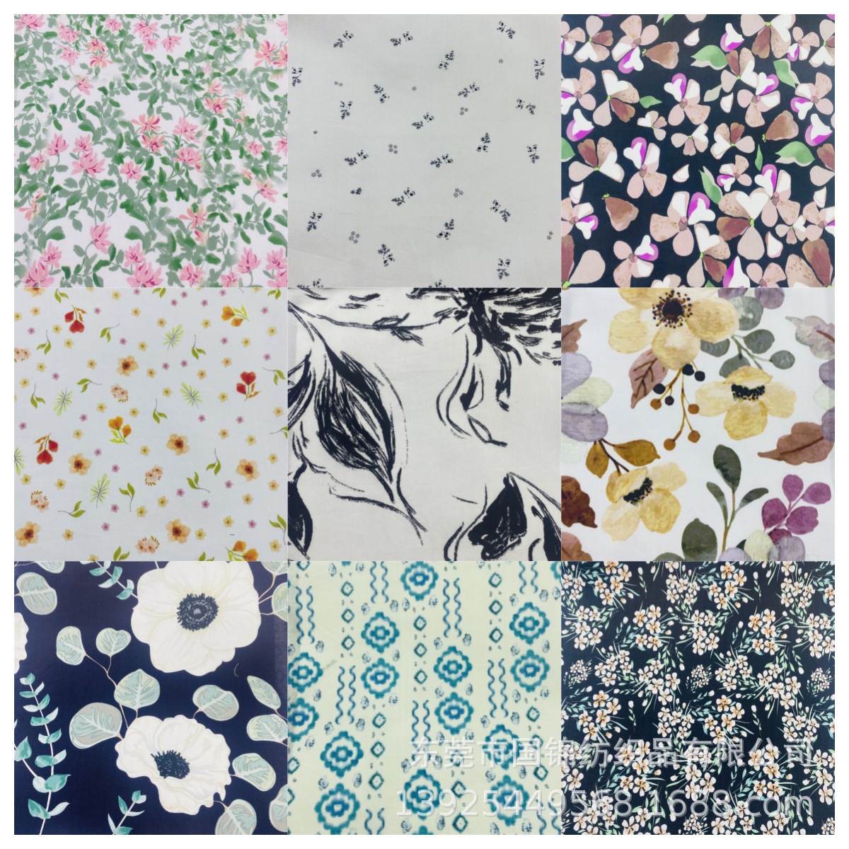 春夏新款田园风小清新印花布 纯棉60支仿天丝印花 童装女装面料