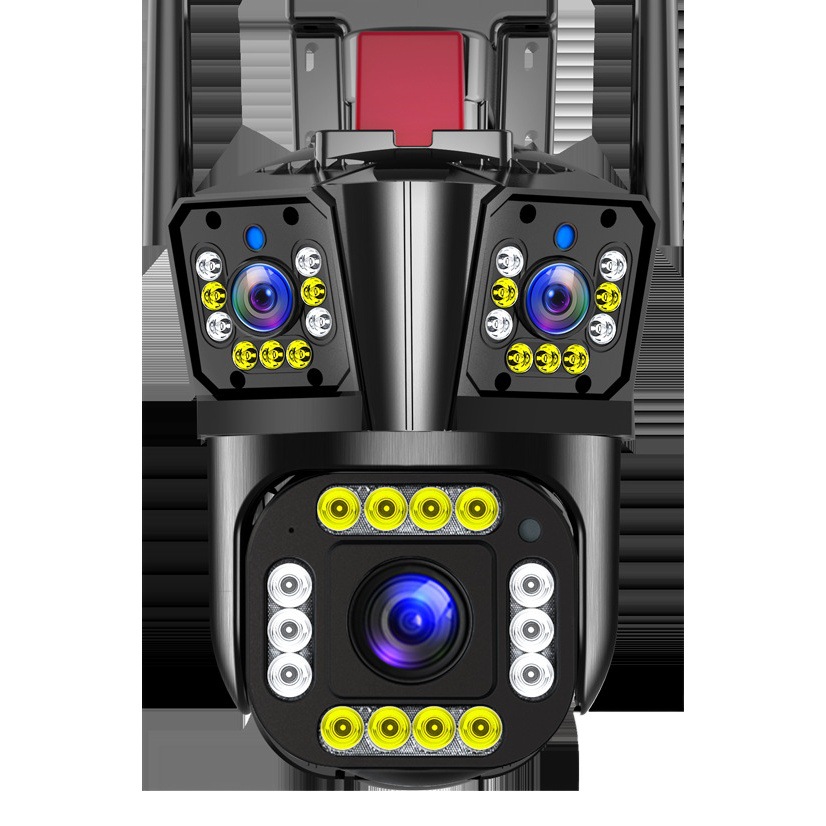 Cámara de vigilancia IPC360 Cámara domo de alta definición Monitor doméstico de tres pantallas 360 Cámara exterior de visión nocturna