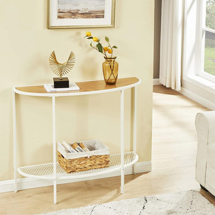 Scandinavian Entrance Table Wrought Iron Entrance Cabinet Sofa Back Table Simple Foyer Cabinet Modern Normcore Ultra-Narrow Semicircular Entrance Table