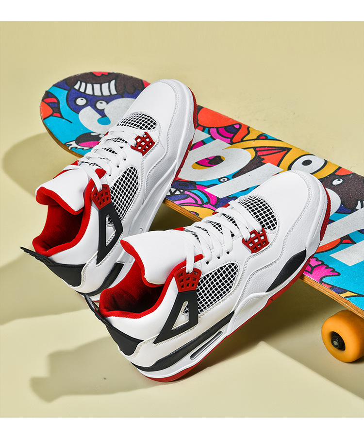 Giày thể thao nam AJ4 phong cách đường phố, sneaker unisex dễ phối đồ — AJ4 đen xám chi tiết 8