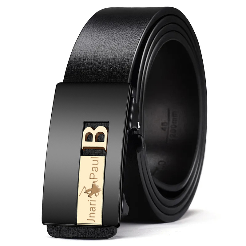 Paul Belt hombres Nueva hebilla automática sin dientes cinturón de cuero joven y de mediana edad cinturón de negocios al por mayor entrega de una sola pieza