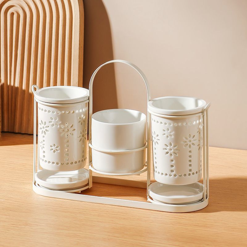 해바라기 이중젓가락통 + 수납통 + 철제선반