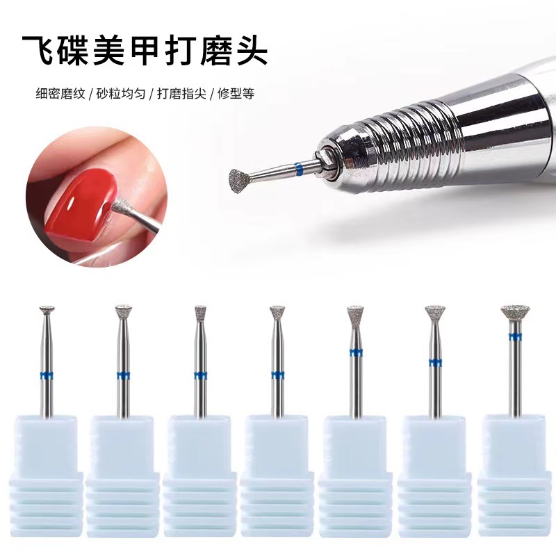 Pre-tratamiento de uñas cabeza de molienda volando en forma de mariposa anti-desbordamiento pegamento eliminación cutina diamante rectificadora accesorios de la máquina de diamante