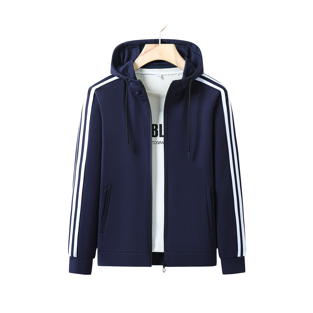 Primavera y otoño transfronterizos nuevos cardigans hombre chaqueta casual con capuzas jóvenes de mediana edad multifuncional chaqueta deportiva image 6