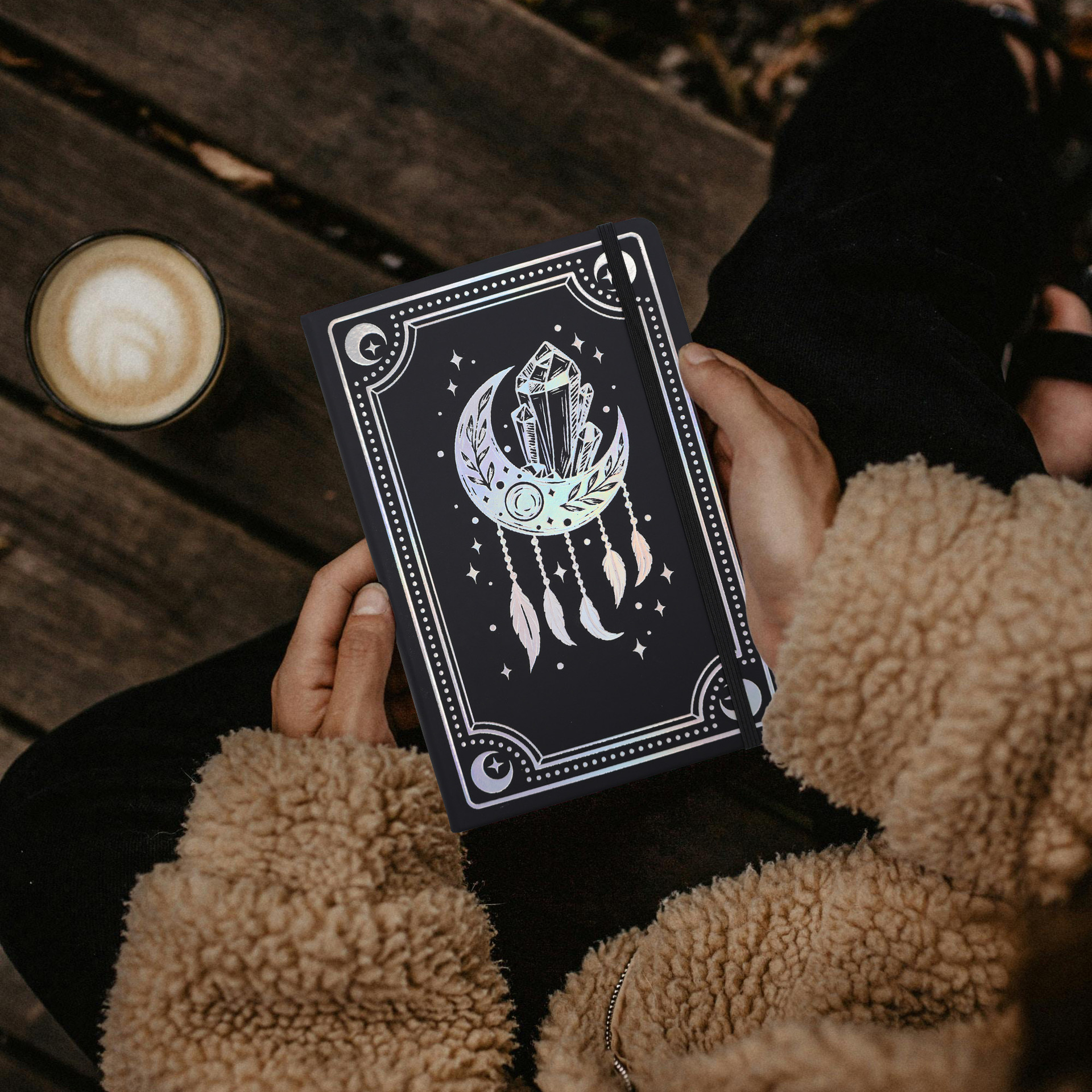 亚马逊A5横线本镭射银塔罗笔记本跨境记事本高颜值日记本定制logo