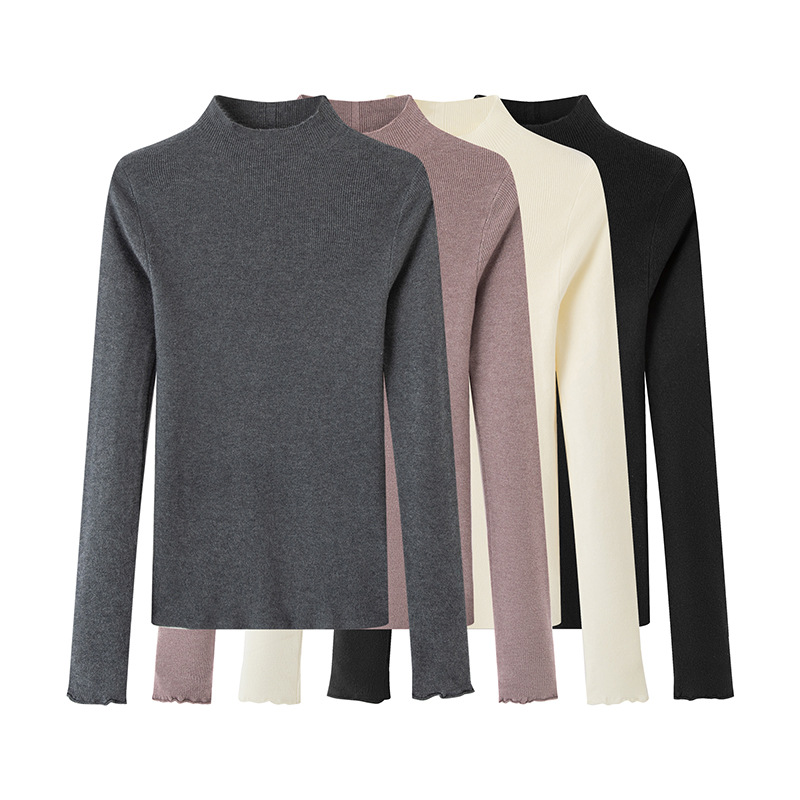 2025秋季新款时尚百搭半高领修身显瘦打底针织衫女5G9933371