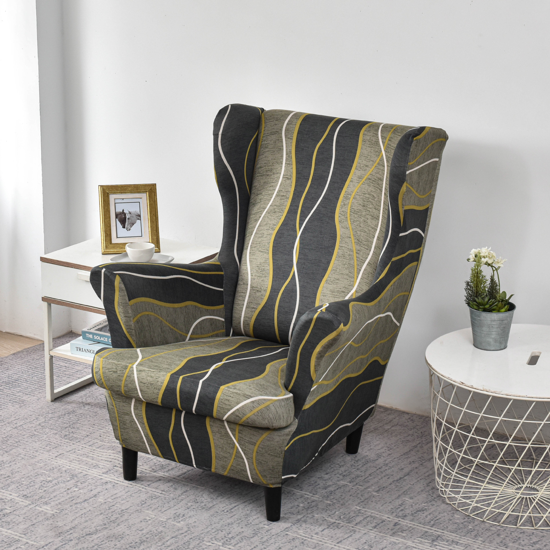 Sesselhusse Für Ohrensessel Elastischer Sofabezug_voghion.com