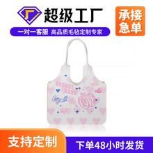 热转印烫画毛毡包定制大容量女士单肩毛毡手提袋网红毡布包手工