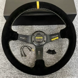 Cross-border bestseller momo new model full speed sports personalized suede racing drift steering wheel universal