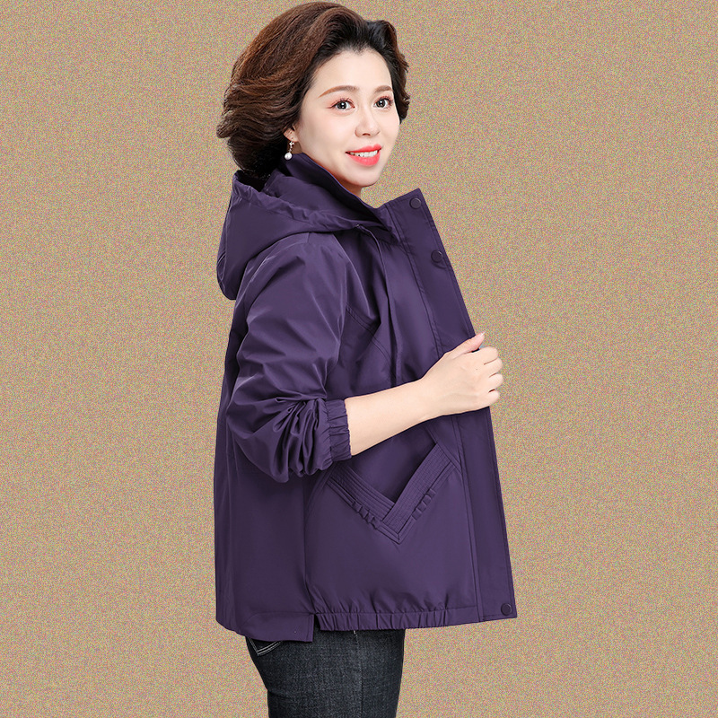中老年妈妈秋装外套2025新款时尚大码贵夫人短款风衣女春秋夹克|undefined