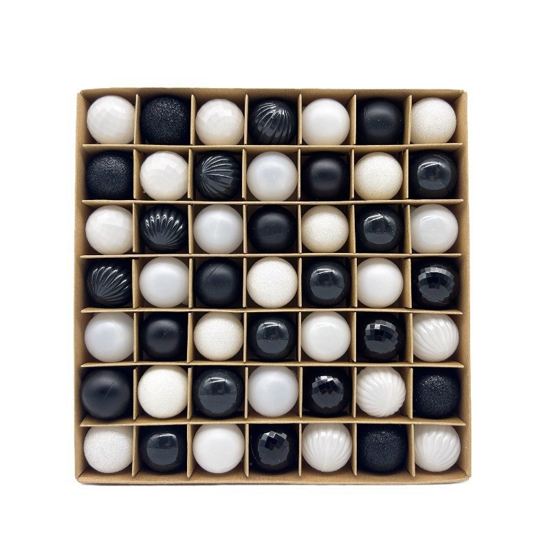 NJN nuevo 3cm 49 paquetes de bolas pintadas set de bolas de decoración de árbol de Navidad caja de cuero de vaca decoración de Navidad