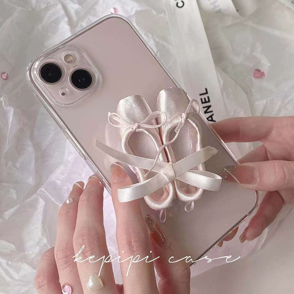 韩国明星同款芭蕾舞鞋手机壳支架iphone11甜美适用日韩ins粉嫩4韩