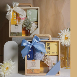 Acrylic Transparent Portable Wedding Accompanying Gift Wooden Box Birthday Banquet Packaging Gift Wooden Factory Wholesale
