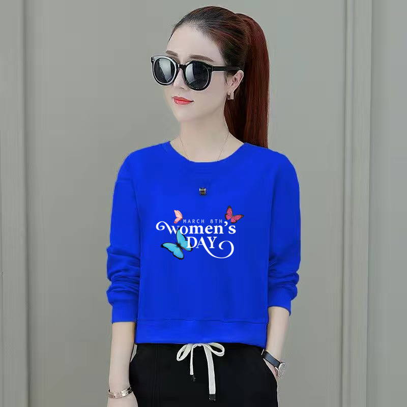 Internet Trendy High Waist Short Sweat Women's Loose Korean Style Spring and Autumn New Printed Long Sleeve Pullover Round Neck Women's Top Internet Trendy High Waist Short Sweat Women's Loose Korean Style Spring and Autumn New Printed Long Sleeve Pullover Round Neck Women's Top