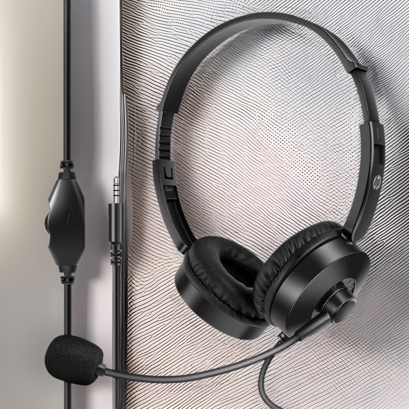 Hp Hp Computer Headset Headset Wired Game Desktop Notebook Headset with Microphone Online Class Learning