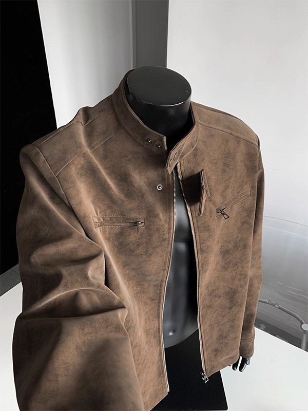 Polyurethane men's demi-season down jacket