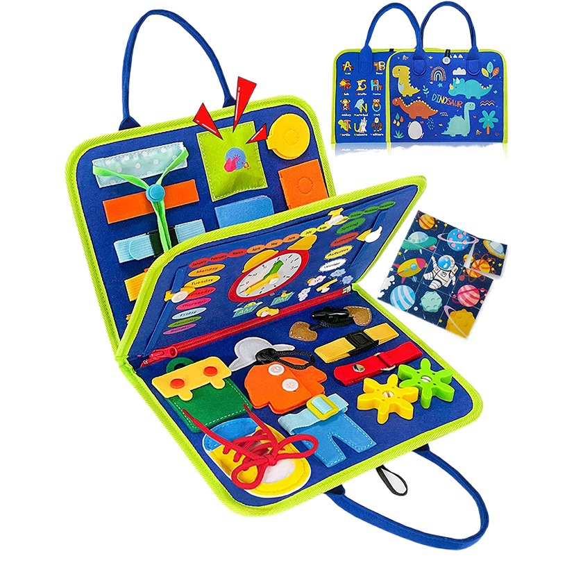 Transfronterizo nuevo dinosaurio Montessori elefante fieltro aprendizaje tablero ocupado Junta educación de la primera infancia niños Ilustración educativo fieltro