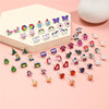 Earrings, children's rainbow cartoon accessory, metal set, Amazon