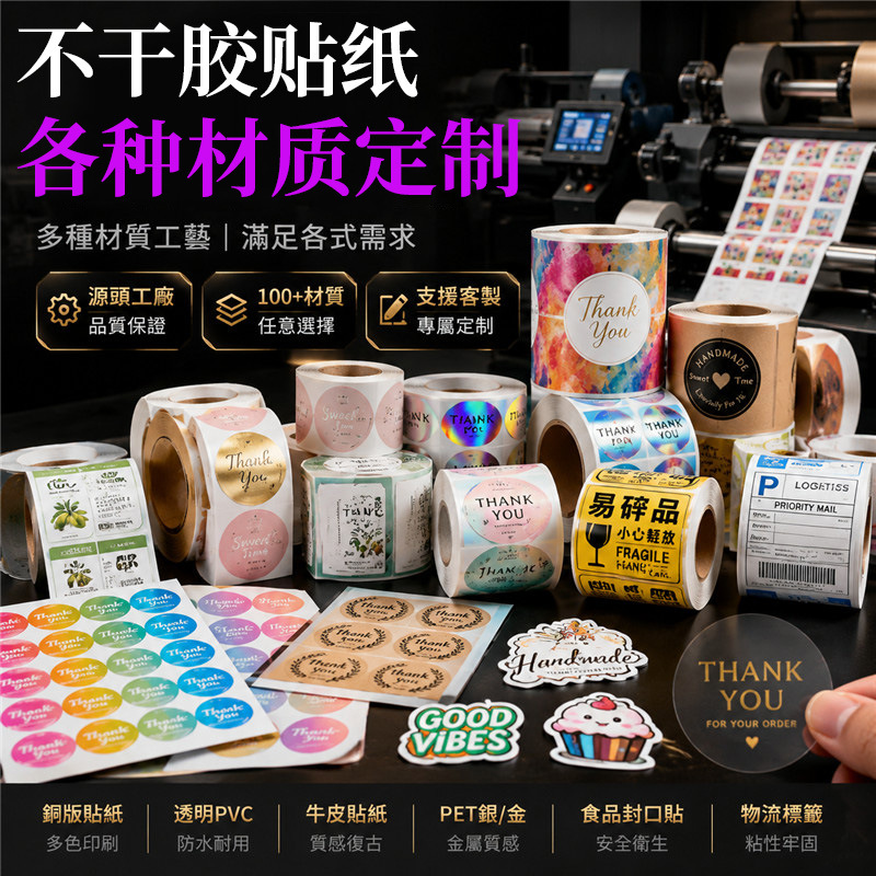 不干胶贴纸定制条形码标签封口贴铜版纸印刷瓶贴方圆形打印定做