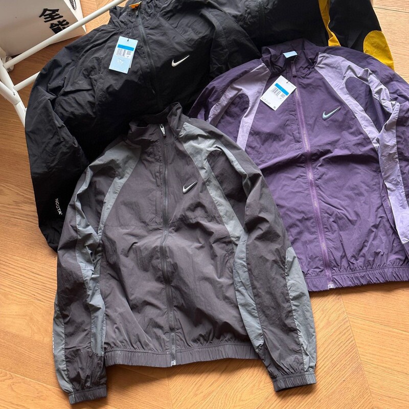 Spring and Autumn Overseas Popular Nk Co-Branded Noc Men's Jacket Hook Print Patchwork Contrast Color Casual Couple Jacket