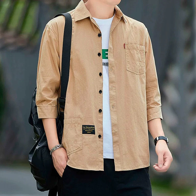Cotton shirt, loose fit