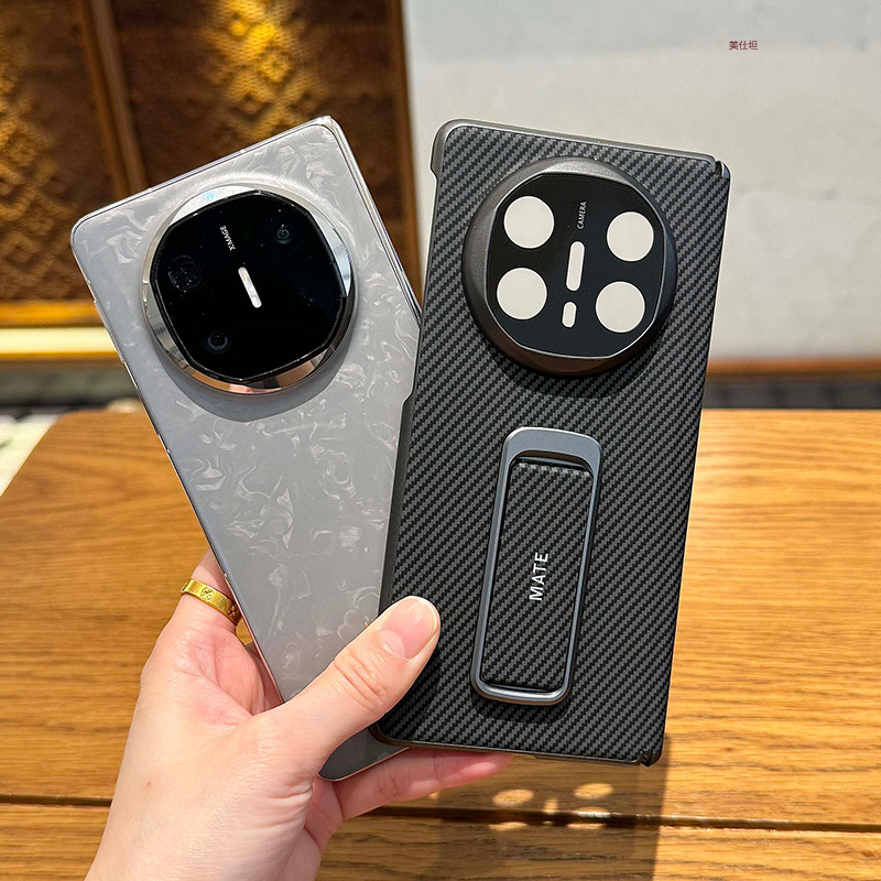 Huawei matex6 携帯電話ケース カーボンファイバー x5 コレクション リストバンド ホルダー x3 中央軸落下防止折りたたみレザーケースに適しています。|undefined