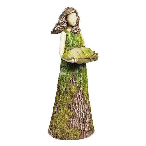 Fairy Forest Girl Bird Feeder Resin Crafts Outdoor Garden Statue Courtyard Lawn Decoration Resin Ornaments