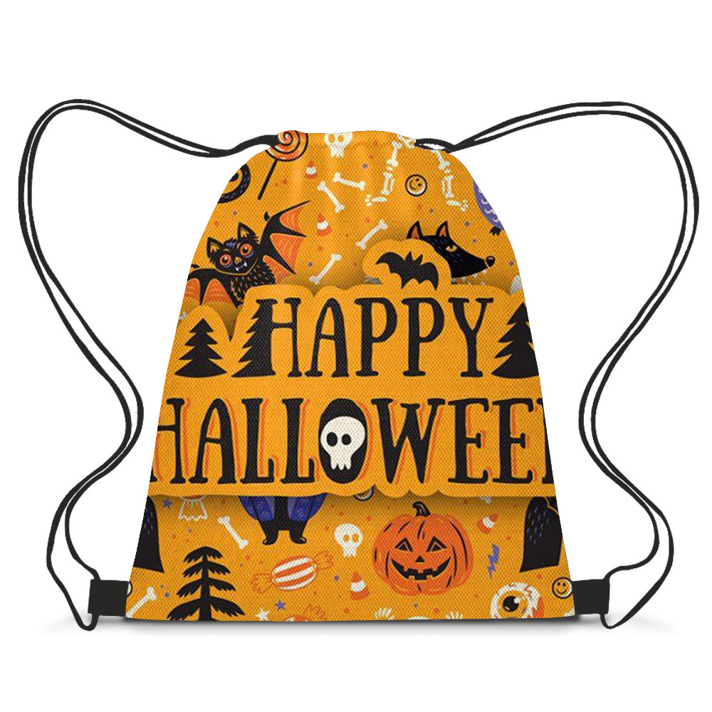新款万圣节Halloween糖果袋手提袋 儿童抽绳书包礼品袋鬼节礼物袋