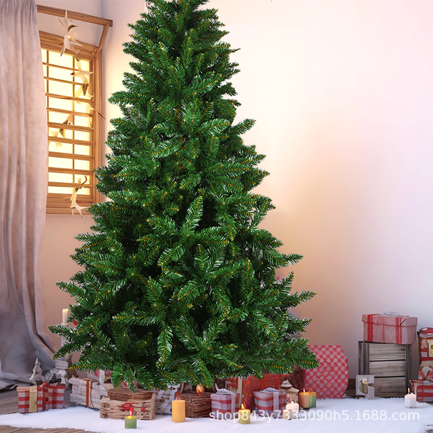 Árbol de Navidad de PVC 1.5 ~ 2.1m árbol verde cifrado árbol de Navidad ambiente del centro comercial decoración escena árbol de aterrizaje